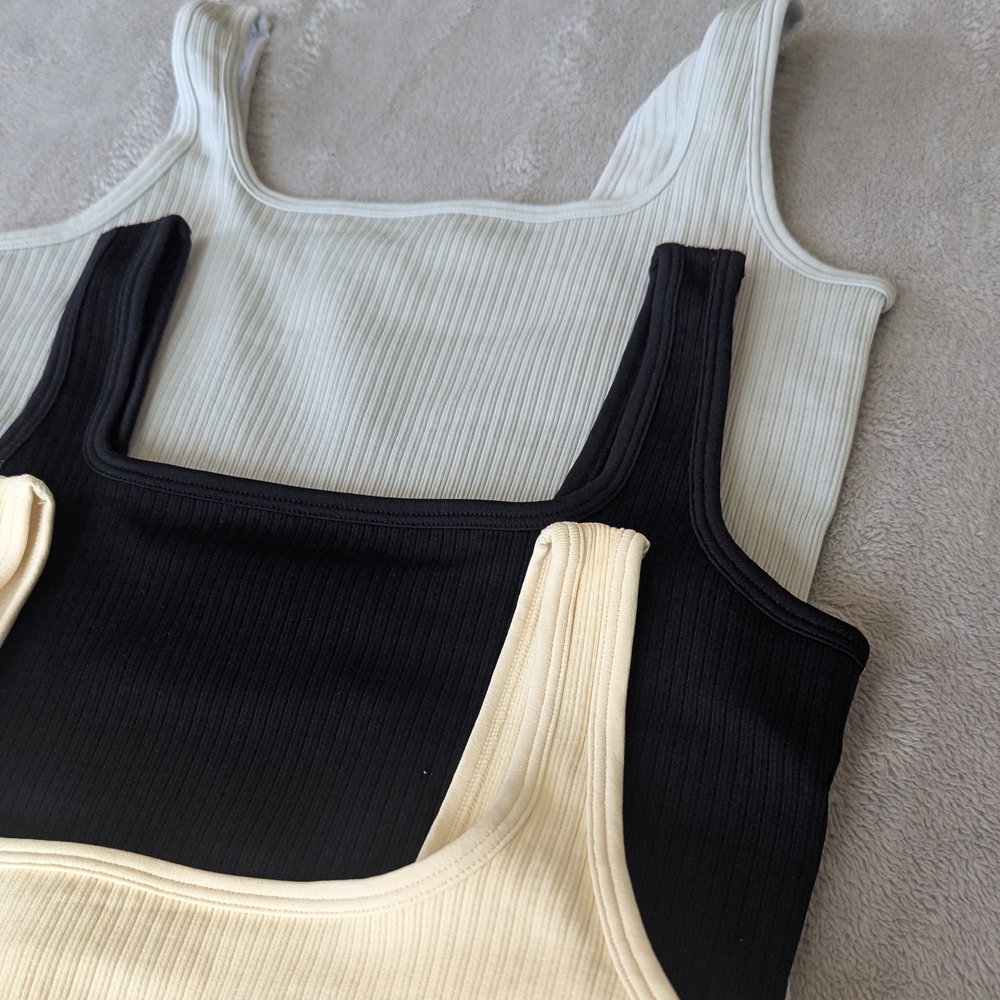 Black and White Ribbed Tank Top Bodysuit
